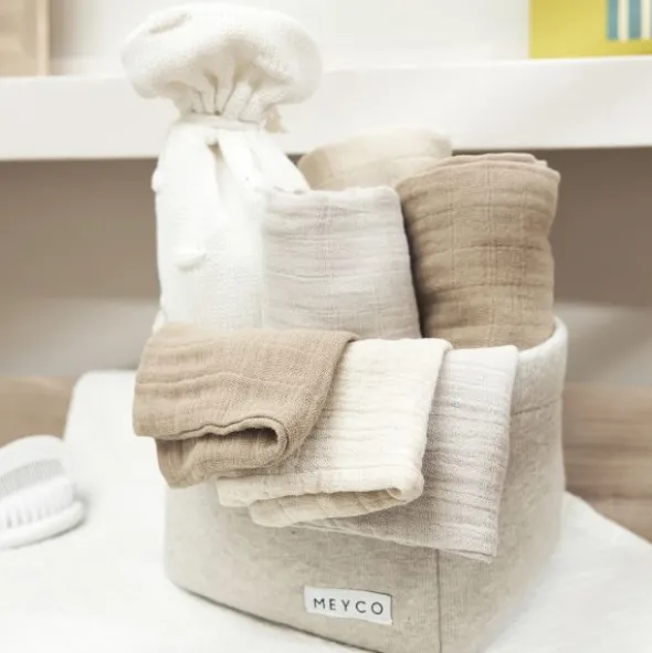 Meyco Baby Hydrofiele Monddoekjes - 3 Stuks - Offwhite/Soft Sand/Taupe