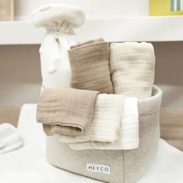 Meyco Baby Hydrofiele Monddoekjes - 3 Stuks - Offwhite/Soft Sand/Taupe