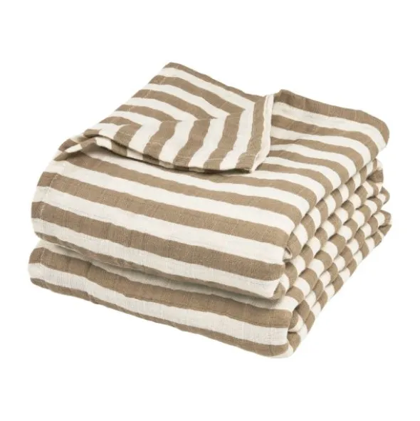 Meyco Baby Sweet Heart Hydrofiele Doeken - 2-Pack - 70x70 cm - Soft Sand/Black