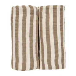 Meyco Baby Sweet Heart Hydrofiele Doeken - 2-Pack - 70x70 cm - Soft Sand/Black