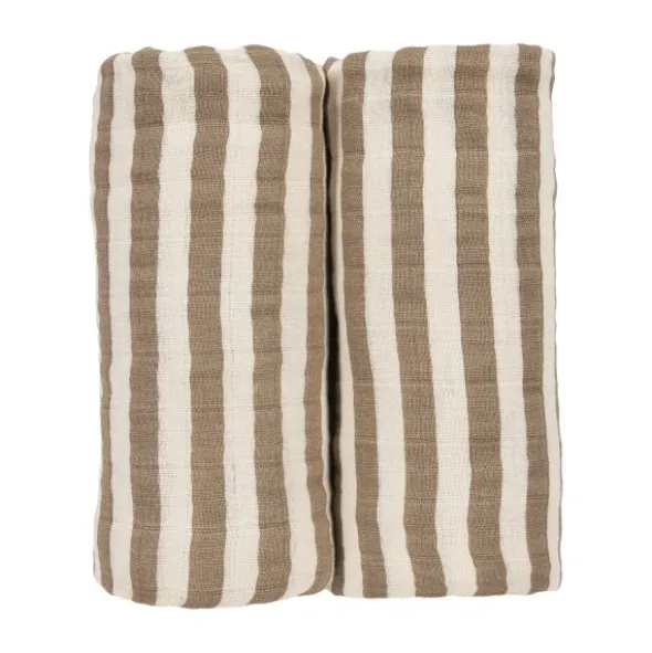 Meyco Baby Sweet Heart Hydrofiele Doeken - 2-Pack - 70x70 cm - Soft Sand/Black