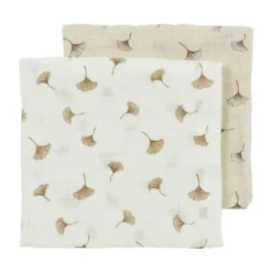 Meyco Baby Sweet Heart Hydrofiele Doeken - 2-Pack - 70x70 cm - Soft Sand/Black