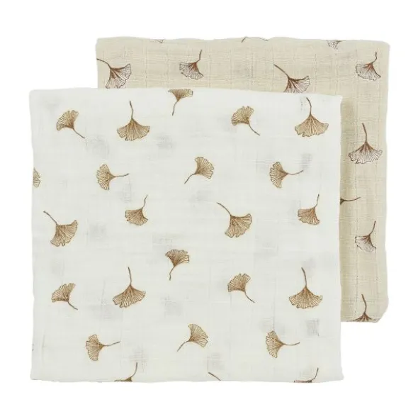 Meyco Baby Sweet Heart Hydrofiele Doeken - 2-Pack - 70x70 cm - Soft Sand/Black