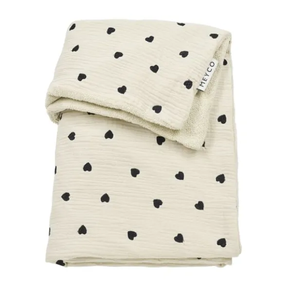 Meyco Baby Sweet Heart Wiegdeken - 75 x 100 cm - Pre-Washed Hydrofiel - Soft Sand
