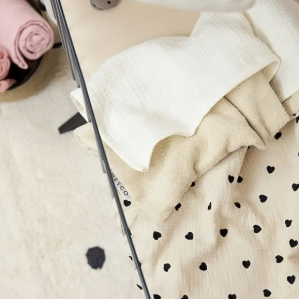 Meyco Baby Sweet Heart Wiegdeken - 75 x 100 cm - Pre-Washed Hydrofiel - Soft Sand