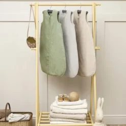 Meyco Baby Uni baby slaapzak gevoerd - pre-washed hydrofiel - olive green - 60cm | Babypark