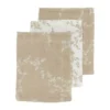 Meyco Baby Uni Washandjes - 3 Stuks - Pre-Washed Hydrofiel - Naturel/Soft Olive/Olive Green