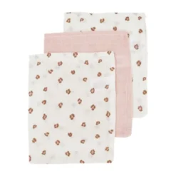 Meyco Baby Uni Washandjes - 3 Stuks - Pre-Washed Hydrofiel - Naturel/Soft Olive/Olive Green