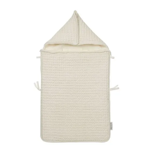 Meyco Baby Wafel Teddy voetenzak - nature - 40x82cm
