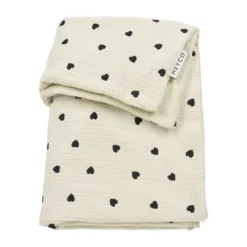Meyco Deken Borduur Pre-Washed - Sweet Heart - Soft Sand - 100 x 150 cm