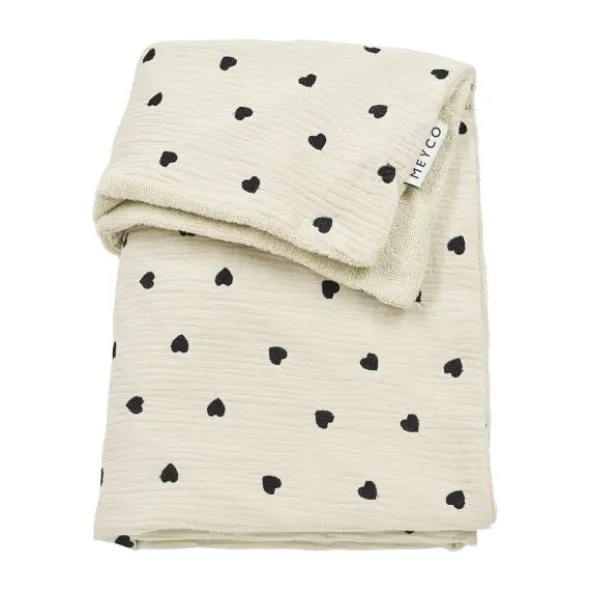 Meyco Deken Borduur Pre-Washed - Sweet Heart - Soft Sand - 100 x 150 cm