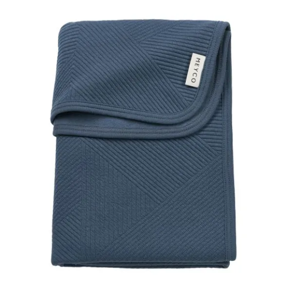Meyco Gebreide Jacquard Flannel Deken - 100x150 cm - Pure Indigo