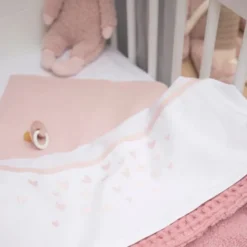 Meyco Hearts Ledikantlaken - 100 x 150 cm - Soft Pink