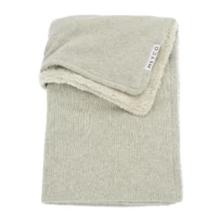 Meyco Knit Basic Fleece Ledikantdeken 100 x 150 cm Sand Melange