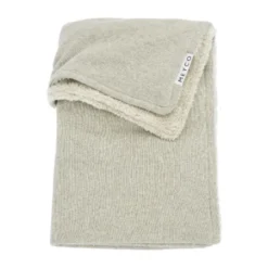 Meyco Knit Basic Fleece Wiegdeken Sand Melange 75 x 100 cm