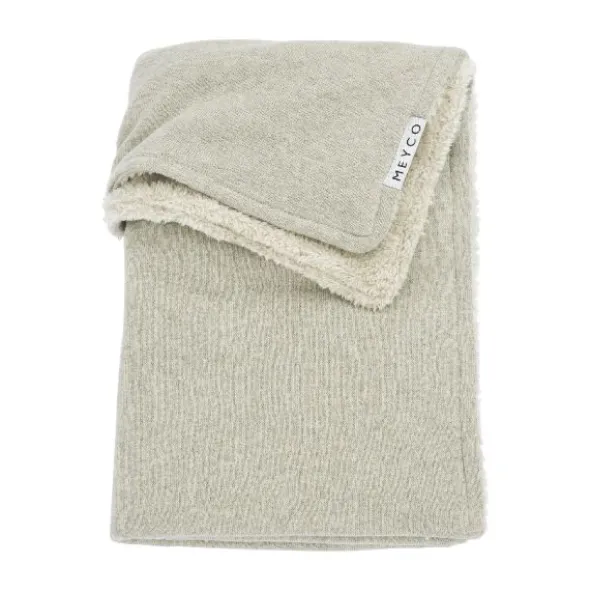 Meyco Knit Basic Fleece Wiegdeken Sand Melange 75 x 100 cm