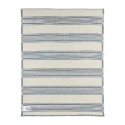 Meyco Ledikantdeken - Hydrofiel Jacquard Stripe - Indigo - 100x150 cm