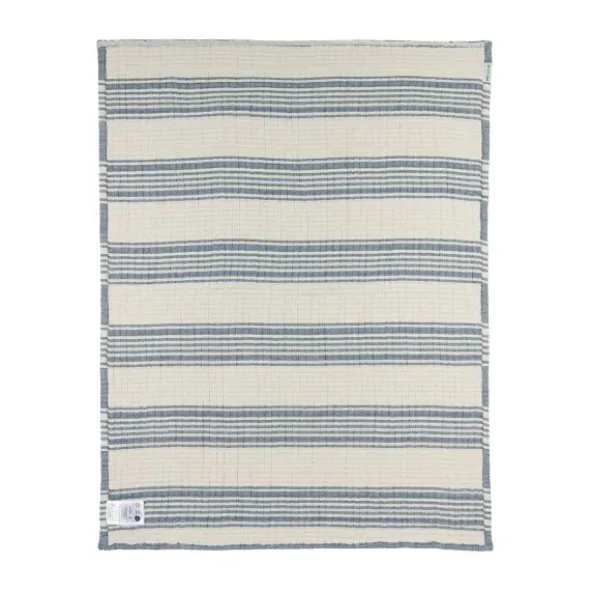 Meyco Ledikantdeken - Hydrofiel Jacquard Stripe - Indigo - 100x150 cm