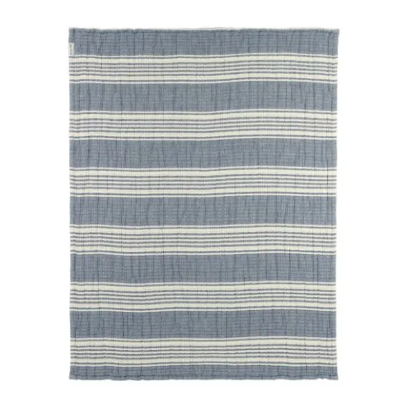 Meyco Ledikantdeken - Hydrofiel Jacquard Stripe - Indigo - 100x150 cm
