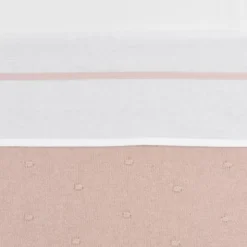 Meyco Ledikantlaken Wit Met Bies 100 x 150 cm Soft Pink