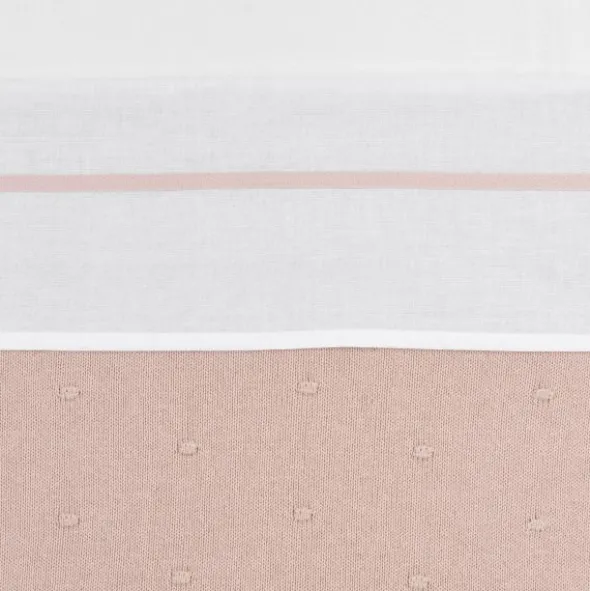 Meyco Ledikantlaken Wit Met Bies 100 x 150 cm Soft Pink