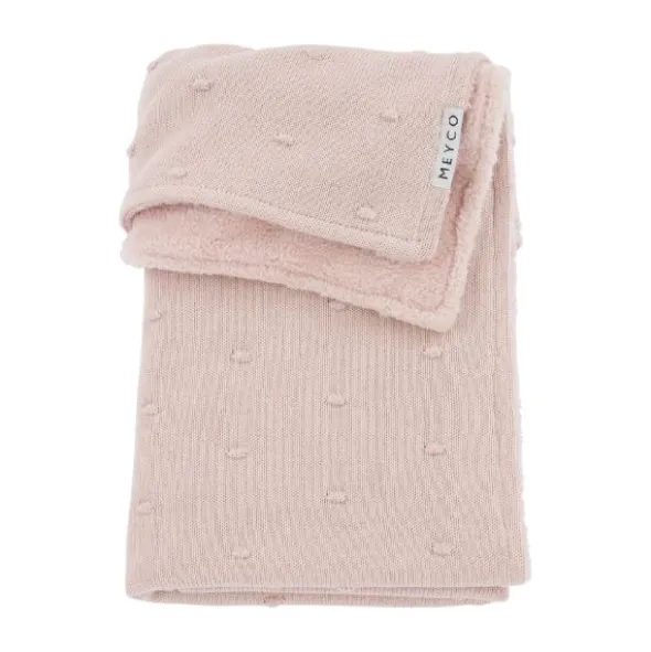 Meyco Mini Knots Fleece Ledikantdeken 100 x 150 cm Soft Pink