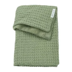 Meyco Wafel Teddy Wiegdeken - 75 x 100 cm - Olive Green