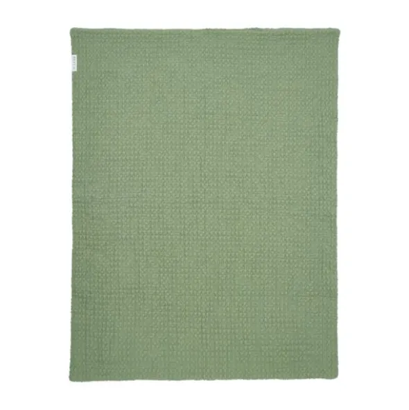 Meyco Wafel Teddy Wiegdeken - 75 x 100 cm - Olive Green