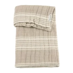 Meyco Wiegdeken - Hydrofiel Jacquard Stripe - Indigo - 75x100 cm