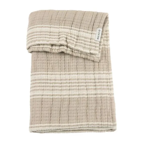 Meyco Wiegdeken - Hydrofiel Jacquard Stripe - Indigo - 75x100 cm
