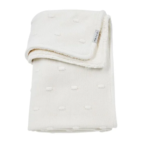 Meyco Wiegdeken Knots Teddy - 75 x 100 cm - Offwhite