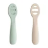 Mushie Baby Lepels 2-Pack - Cambridge Blue/Shifting Sand
