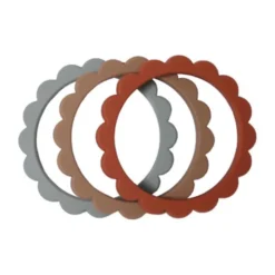 Mushie Bloemen Bijtring / Armband Clementine 3 Stuks