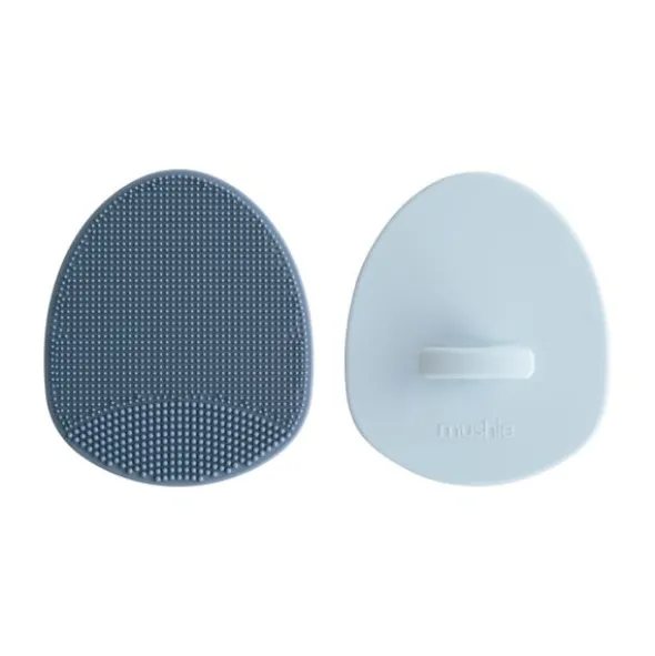Mushie Cradle Cap Brush 2-Pack - Tradewinds/Periwinkle