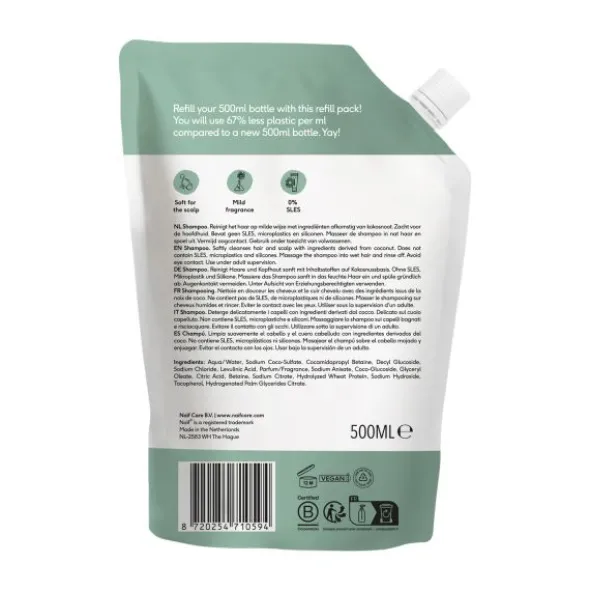 Naïf Navulverpakking Voedende Shampoo Voor Baby & Kids 500 ml
