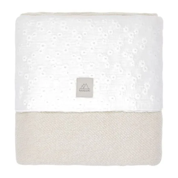 Nanami Embroidery Swaddle - 100 x 135 cm - Off White