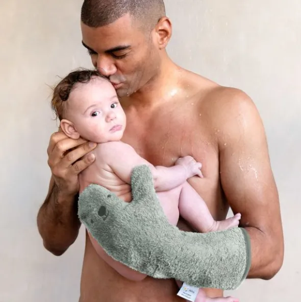 Nifty Douche Handschoen - Original Baby Shower Glove - Groen