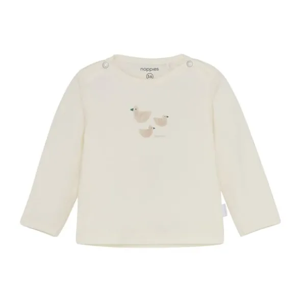 Noppies Noam Shirt met Lange Mouwen - Maat 44 - Egret