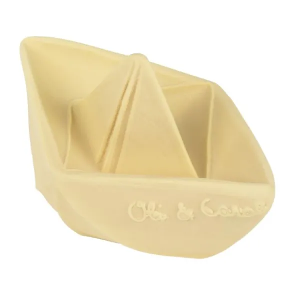 Oli & Carol Bad- en Bijtspeeltje Origami Boot - Vanilla