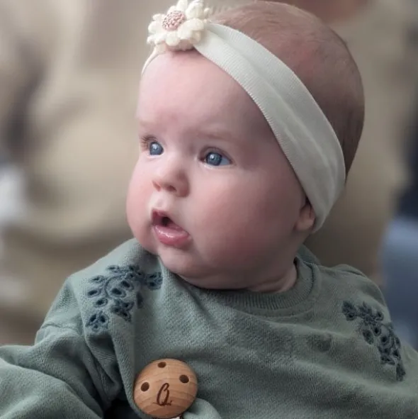Ootje Kadootje Babyhaarband Vilten Bloem - Ivoor