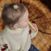 Ootje Kadootje Babyhaarclipjes - Bloem Bruin/Zand Bouclé - 2 stuks