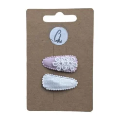 Ootje Kadootje Babyhaarclipjes - 2 Stuks - Pailletten Bloem Roze/Zilver