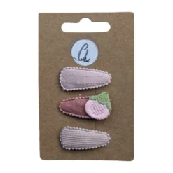 Ootje Kadootje Babyhaarclipjes - 3 Stuks - Fruit Perzik/Roze/Nude