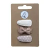Ootje Kadootje Babyhaarclipjes - 3 Stuks - Taupe/Ivoor/Dot