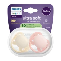 Philips Avent Ultra Soft Fopspeen - 6-18 Mnd - 2 Stuks - Plant-based