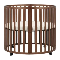 Puck Ronde Box Inclusief Matras - Walnoot
