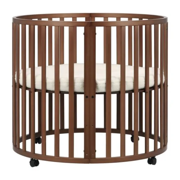 Puck Ronde Box Inclusief Matras - Walnoot