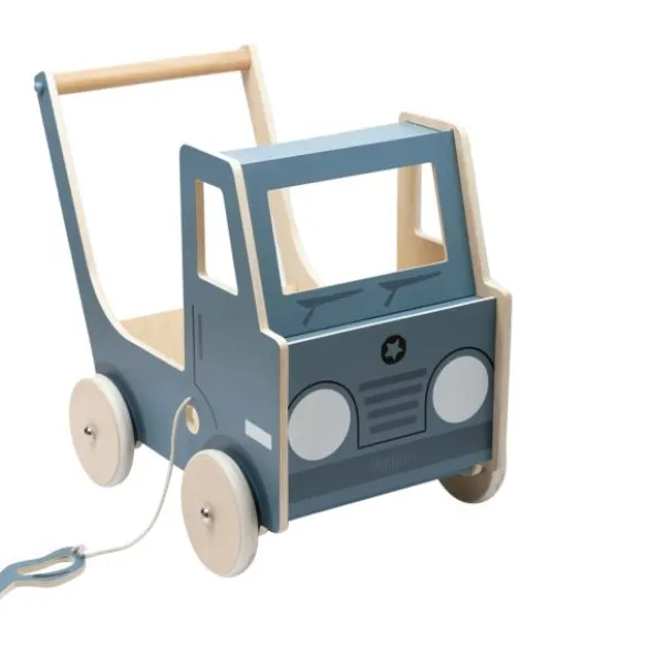Smallstuff Houten Loopwagen - Blauw