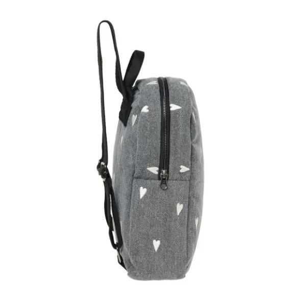 Studio Noos Mini Rugzak - Denim Grey Hearts