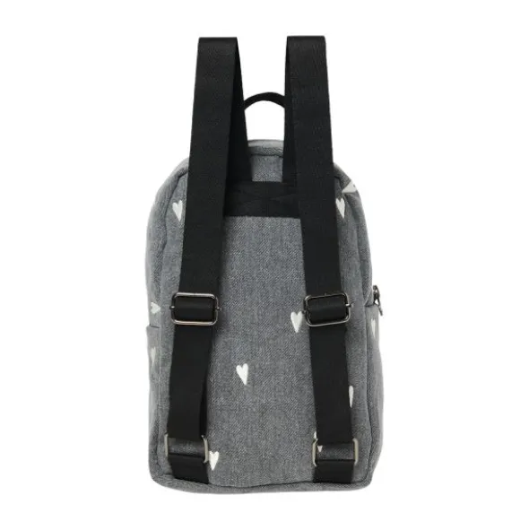 Studio Noos Mini Rugzak - Denim Grey Hearts